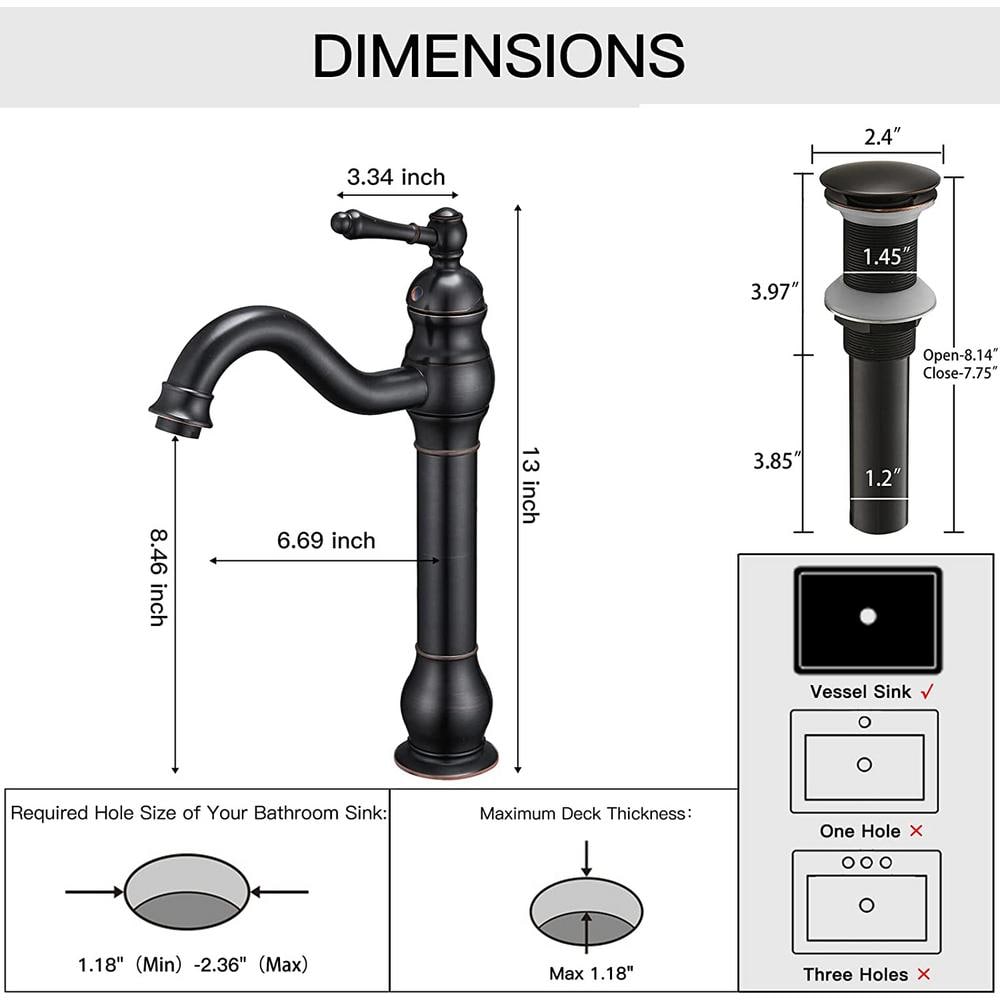 Oil Rubbed Bronze Single Handle Vessel Sink Faucet