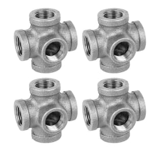 1/2 in. 5-Way Black Iron Cross with Side Outlet Fitting (4-Pack)