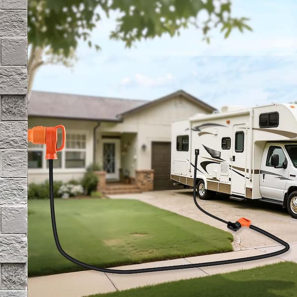 75 ft. STW 6 / 3 + 8/1 Gauge Wire 50 Amps 125V RV Marine Extension Cord, Heavy Duty NEMA 14-50P Male NEMA 14-50R Female