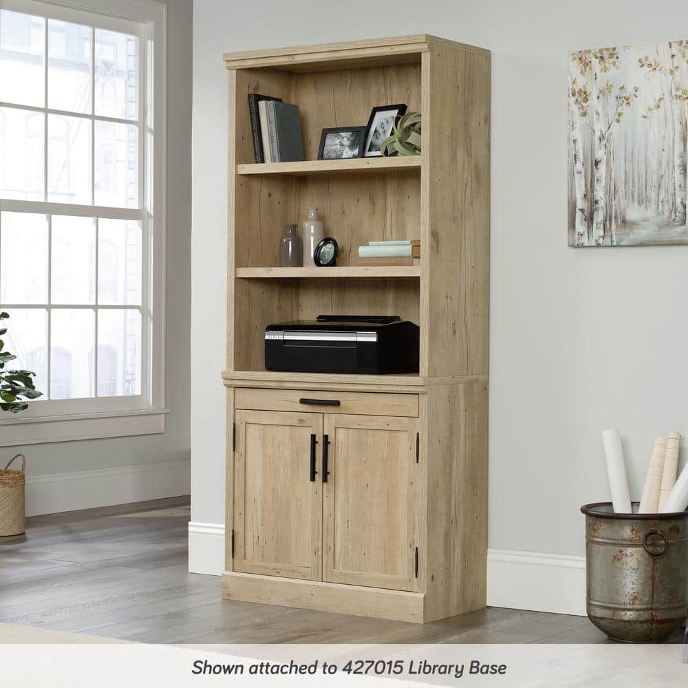 Prime Oak Adjustable 2-Shelf Library Hutch with Doors