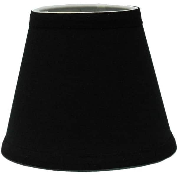 Finishing Touch Minishade 3 in. x 6 in. x 5 in. Black Cotton Chandelier Shade