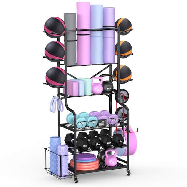 All-in-One Yoga Mat and Home Gym Equipment Storage Organizer