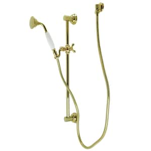 Made to Match Single-Handle 1-Spray Shower Combo in Polished Brass with Slide Bar