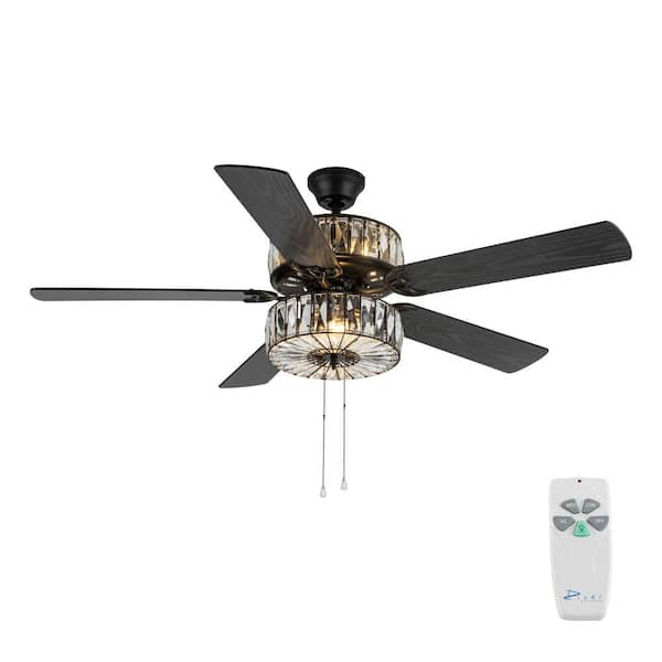 Duchess 52 in. Clear Crystal LED Ceiling Fan With Light