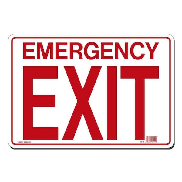 14 in. x 10 in. Emergency Exit Sign Printed on More Durable, Thicker, Longer Lasting Styrene Plastic