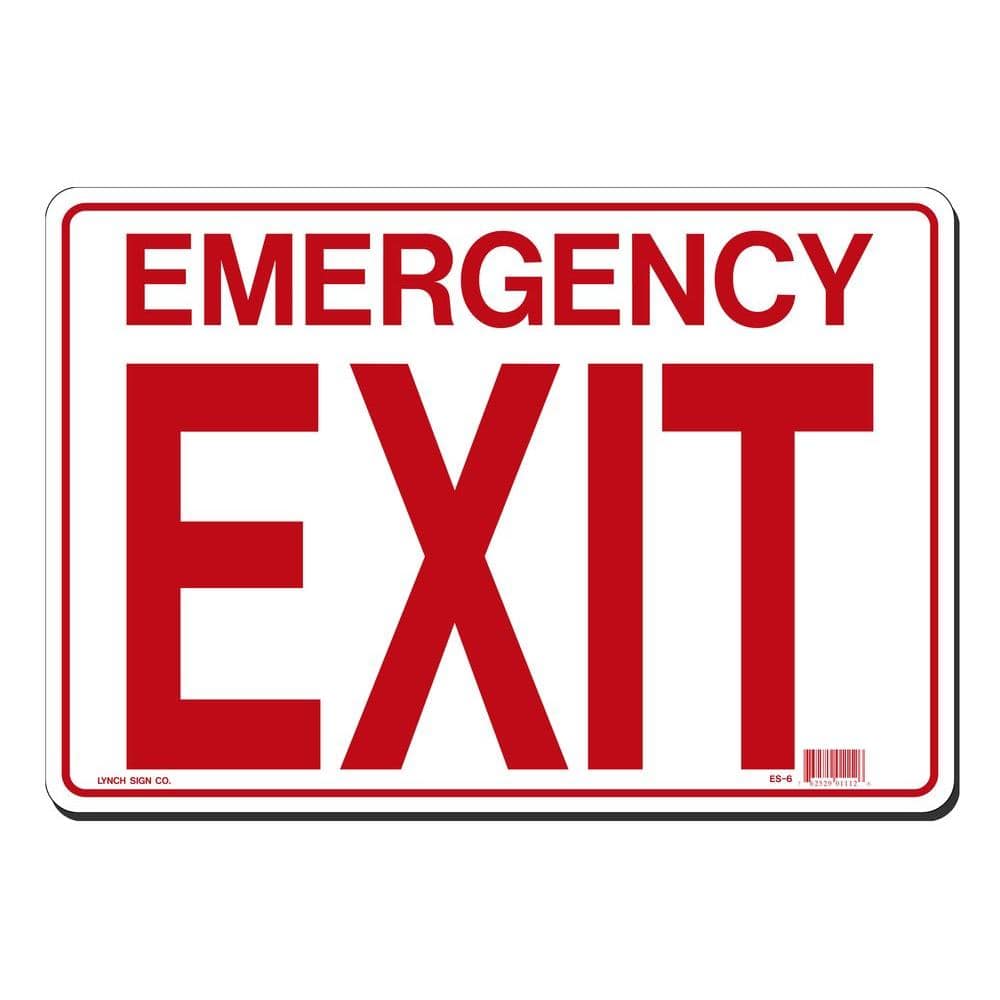 Lynch Sign 14 In X 10 In Emergency Exit Sign Printed On More Durable