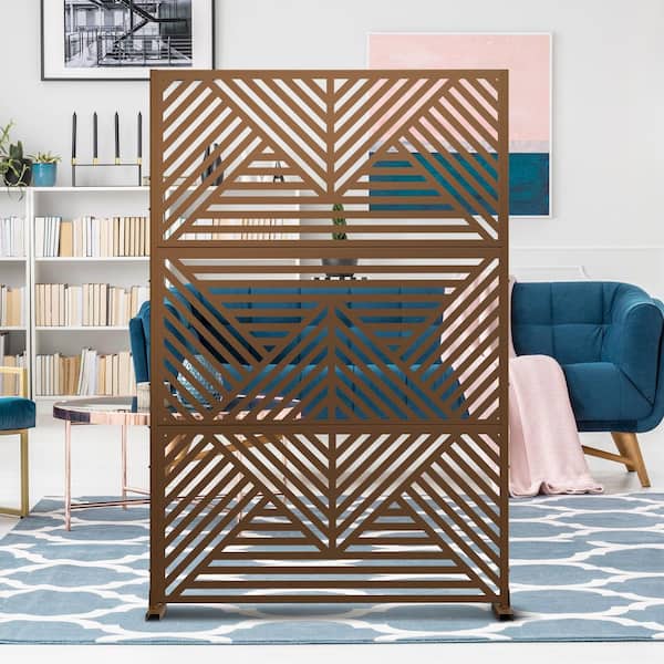 PexFix 72 in. x 47 in. Brown Outdoor Metal Galvanized Privacy Screen Fence Garden Panels