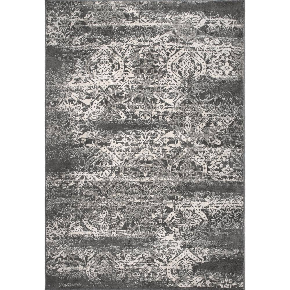 nuLOOM Vintage Freja 4 ft. x 6 ft. Dark Gray Indoor Area Rug OWMN06C
