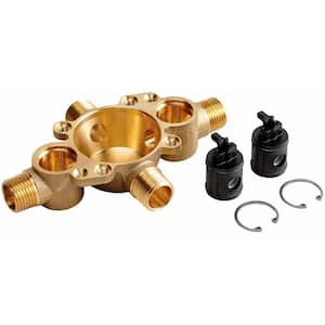 1/2 in. Brass Rite-Temp Pressure-Balancing Kit With Service Stops and PEX Expansion Connections