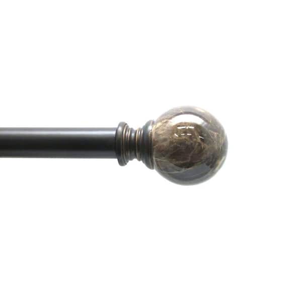 Home Decorators Collection 36 in. - 72 in. 1 in. Marble Ball Single Rod Set in Oil Rubbed Bronze