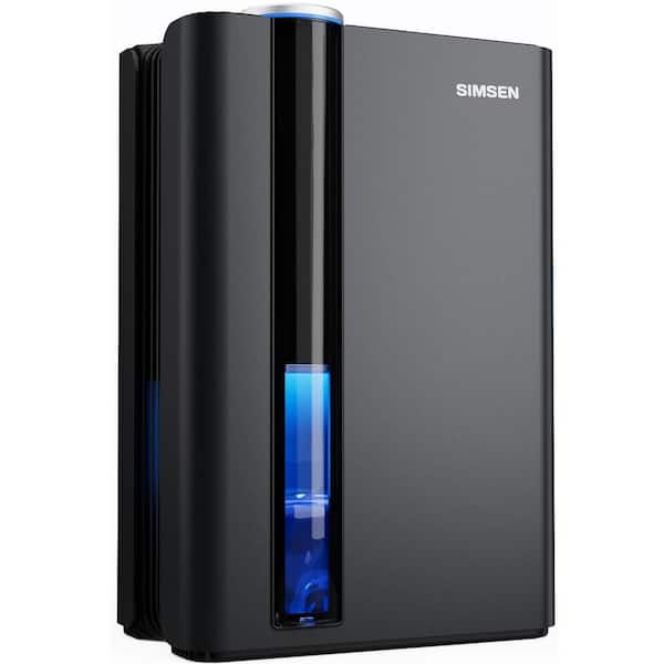 6 Pints 800 Sq. Ft. Dehumidifiers for Home with Reusable Filter, Ionizer and Night Light in Black
