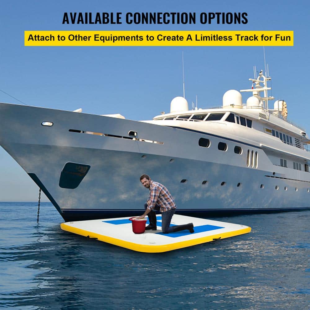 VEVOR 8 x 5 ft Inflatable Floating Dock with Electric Air Pump