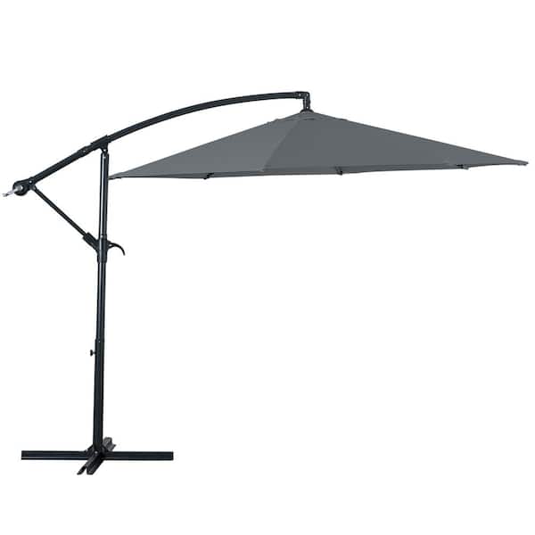 JUSKYS 9ft. Patio Cantilever Umbrella Hanging Market Umbrellas with