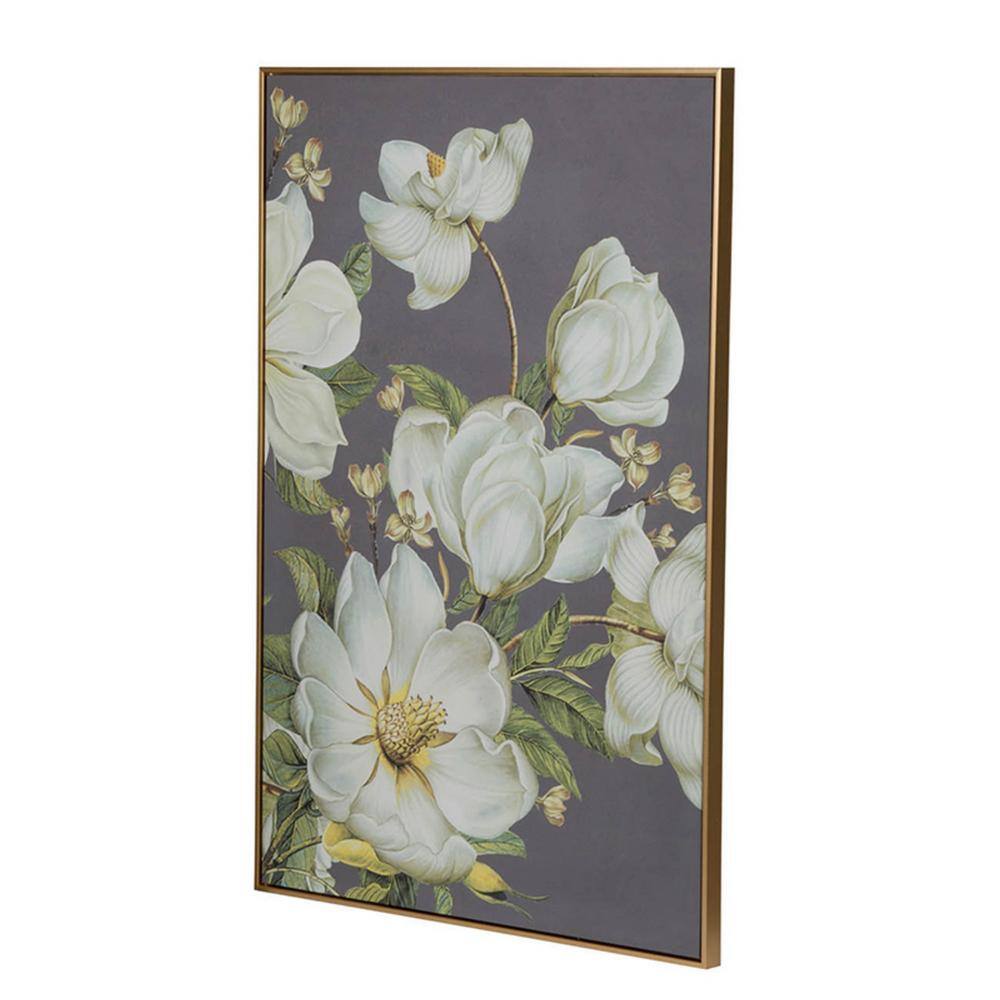 Nia 32 x 47 Multicolor Floral Microfiber and Pine Wall Art