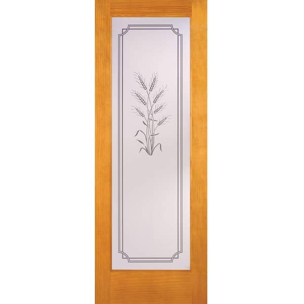 Feather River Doors 30 in. x 80 in. 1 Lite Unfinished Pine Harvest Woodgrain Interior Door Slab