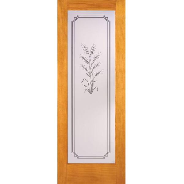 Feather River Doors 32 in. x 80 in. 1 Lite Unfinished Pine Harvest Woodgrain Interior Door Slab