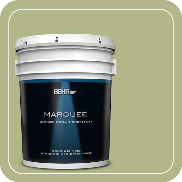 BEHR MARQUEE 5 gal. #PPU10-07 Lima Green Satin Enamel Exterior Paint & Primer