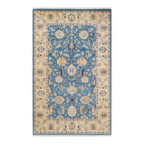 Solo Rugs Mogul One-of-a-Kind Traditional Blue 5 ft. 2 in. x 8 ft. 2 in. Oriental Area Rug