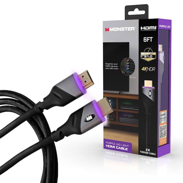 Monster 6 ft. LED HDMI Cable in Purple