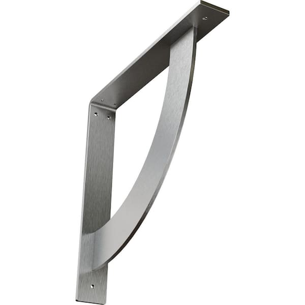 Ekena Millwork 14 in. x 2 in. x 14 in. Stainless Steel Unfinished Metal Bulwark Bracket
