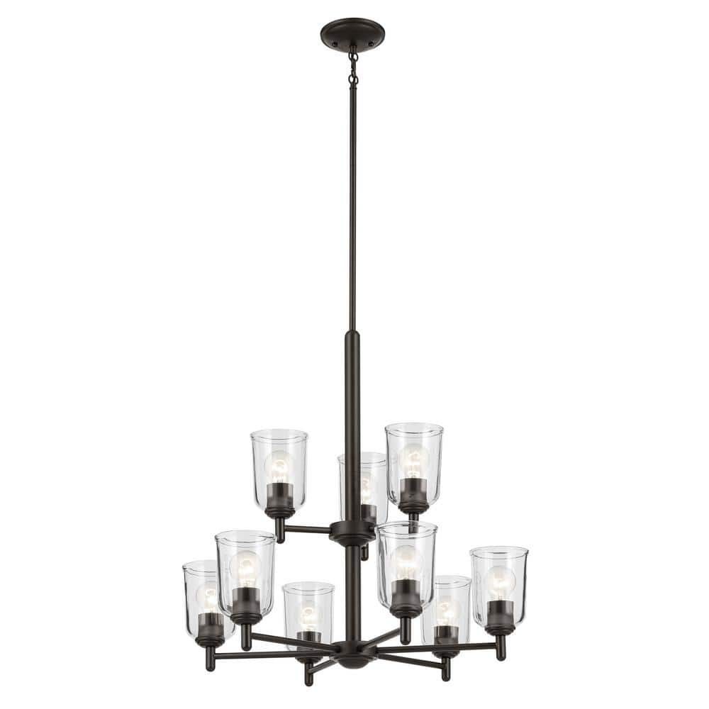 Shailene 9-Light Olde Bronze Chandelier with Clear Glass Shades