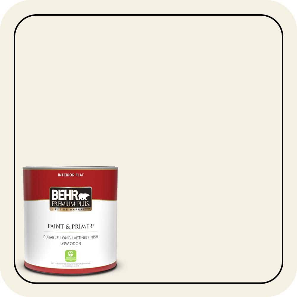 1 qt. #BXC-01 Resort White Flat Low Odor Interior Paint & Primer product image for price tracking