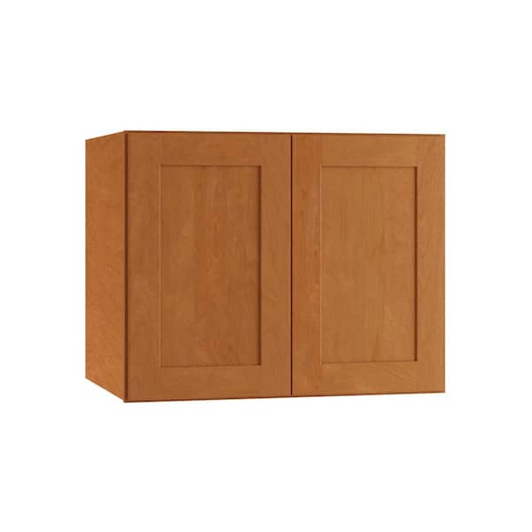 Newport 30 in. W x 24 in. D x 24 in. H Assembled Plywood Wall Bridge Kitchen Cabinet in Cinnamon with Soft Close
