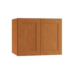 Hargrove Cinnamon Stain Plywood Shaker Assembled Deep Wall Kitchen Cabinet Soft Close 30 in W x 24 in D x 24 in H