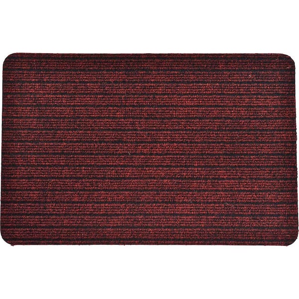 Unbranded Evideco Outdoor Front Door Mat Chloe Polypropylene Latex Rug 16 in. x 24 in. Maroon