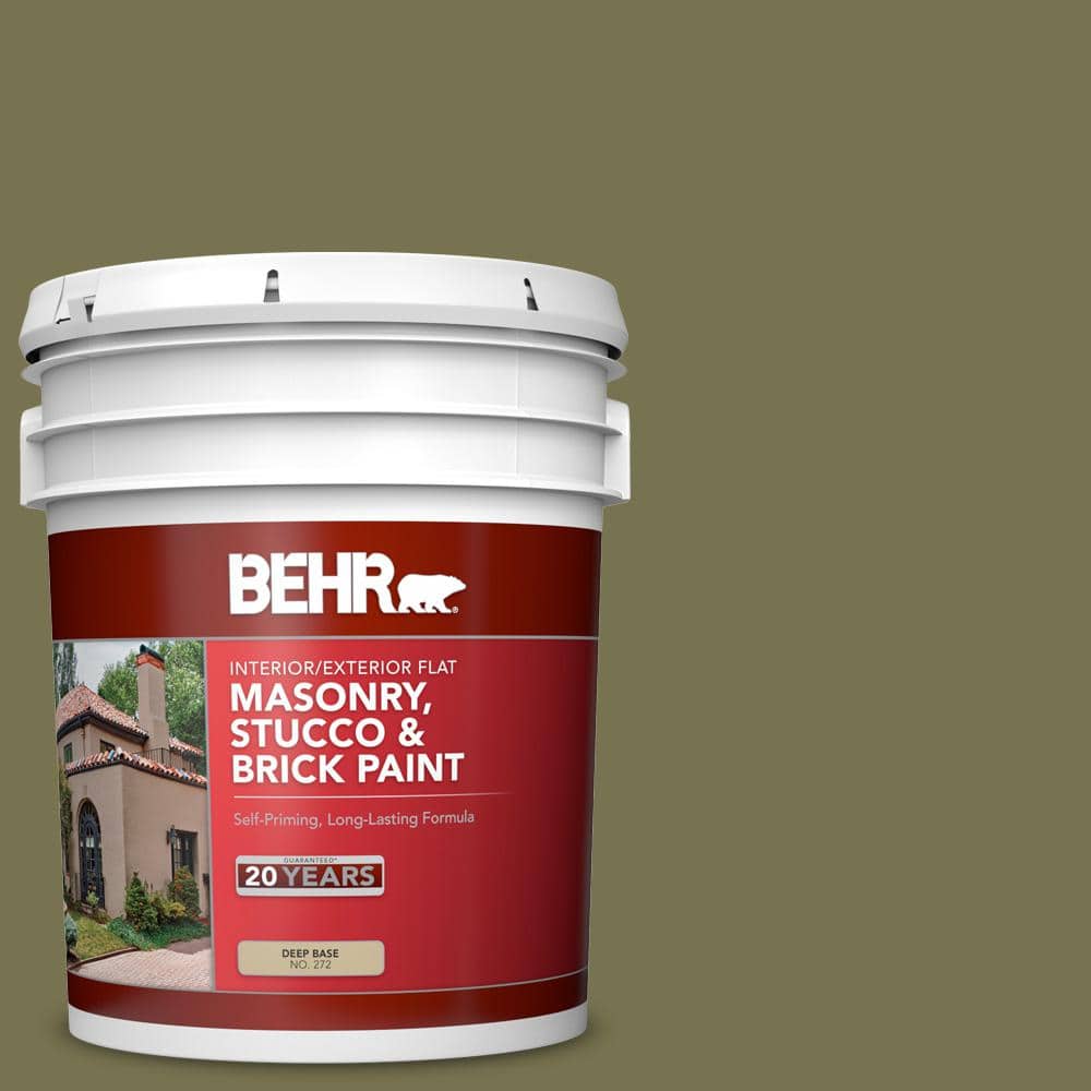 5 gal. #S350-6 Truly Olive Flat Masonry, Stucco and Brick Interior/Exterior
