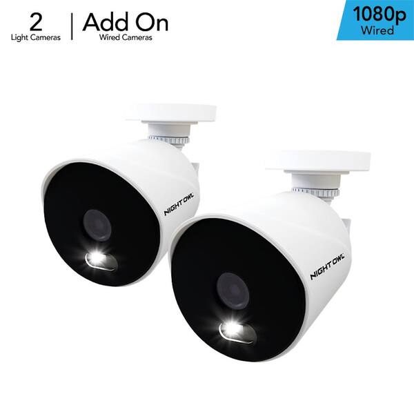 Night Owl Dp2 Series 1080p Hd Wired Analog Bullet Cameras With Built In Spotlights 2 Pack Cam 2pk Dp2l The Home Depot