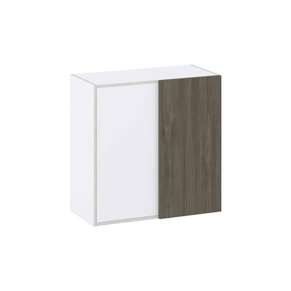 Timberline Slab Walnut Shaker Assembled Wall Blindcorner Right Kitchen Cabinet (30 in. W x 30 in. H x 14 in. D)