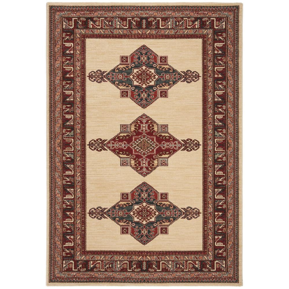 SAFAVIEH Mahal Creme/Red 8 ft. x 11 ft. Border Geometric Medallion Floral  Area Rug MAH628A-8 - The Home Depot