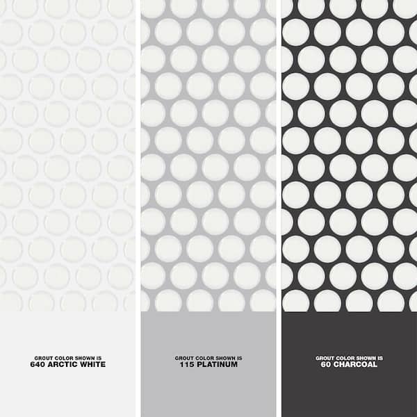 Restore Satin White 10 in. x 11 in. Glazed Ceramic Penny Round Mosaic Tile (0.83 sq. ft./Piece)