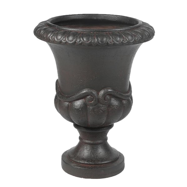 LuxenHome 18 in. H Dark Chocolate Brown Urn MGO Planter