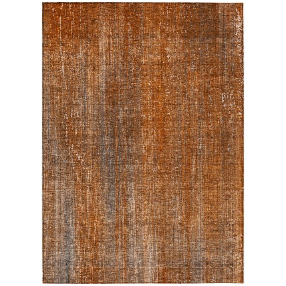 Paprika and Gray Synthetic Flat Woven Reversible Rug 5' x 7'