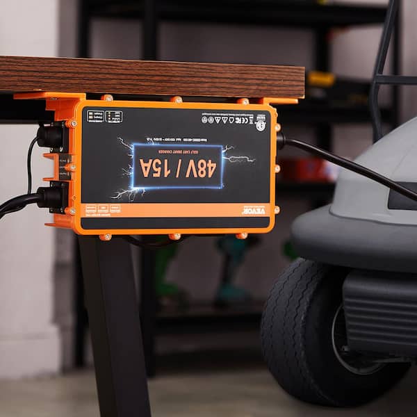 810-Watt 48 Volt Solar 15 AMP Golf Cart Battery Charger RXV Plug, Compatible with Lead-Acid AGM/GEL/EFB MF