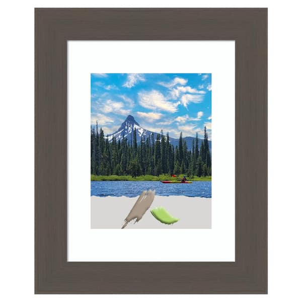 Amanti Art Brushed Pewter Picture Frame Opening Size 11 x 14 in. (Matted To 8 x 10 in.)