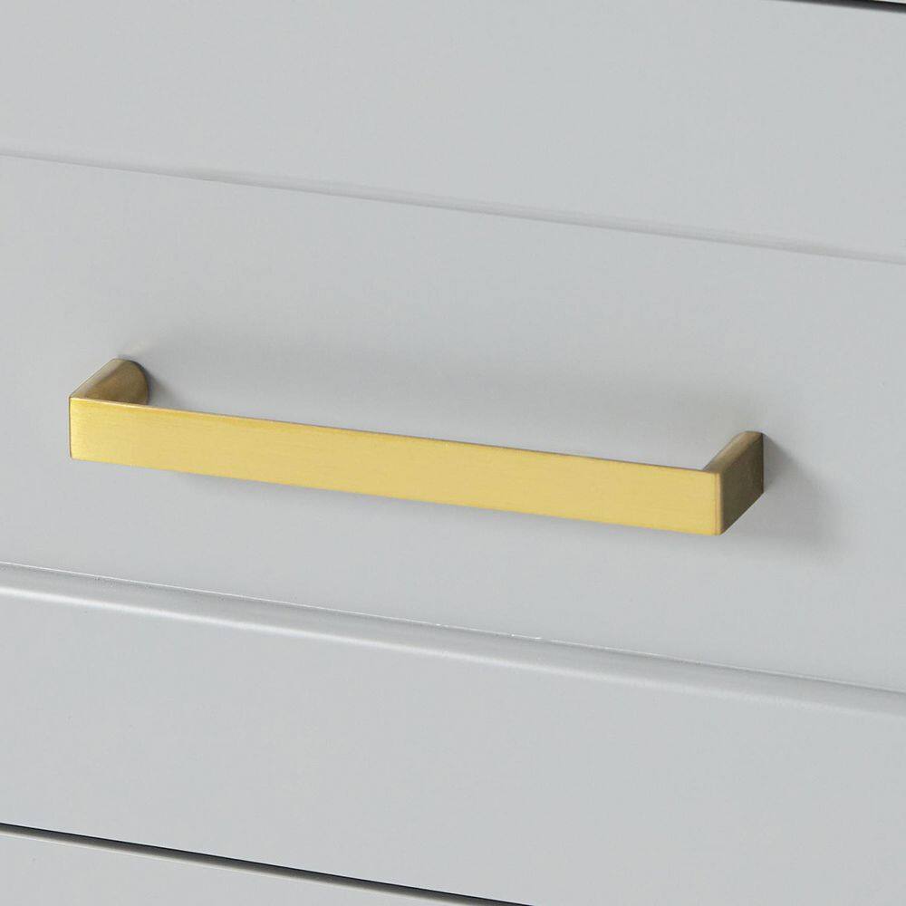 Taylor 66" Gray Single Freestanding Vanity Cabinet with Gold Hardware
