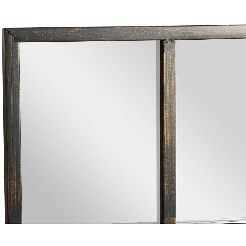 Bronze Arch Windowpane Full Length Wall Mirror