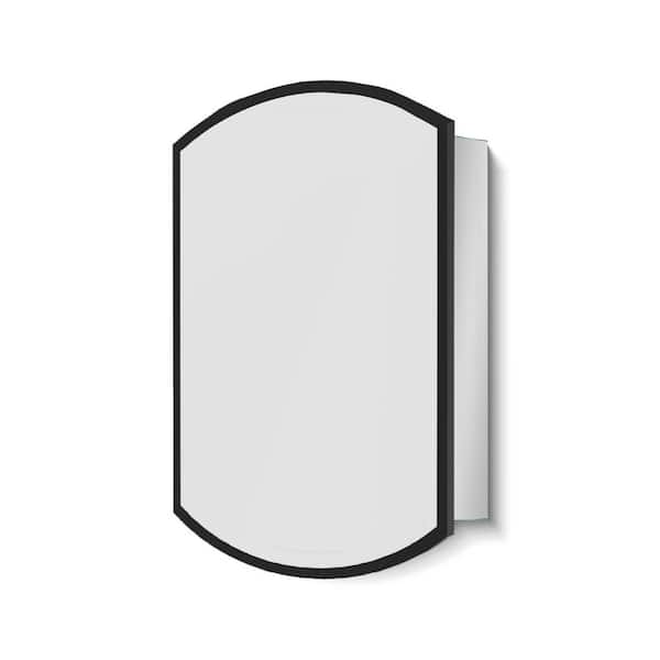 Tenleaf 16 in. W x 26 in. H Rectangular Curved Metal Recessed Mount or Wall Mount Medicine Cabinet with Mirror