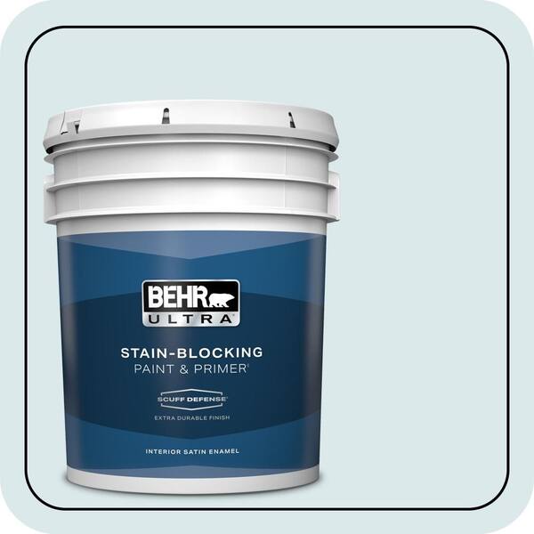 BEHR ULTRA 5 gal. #540E-1 Wave Crest Extra Durable Satin Enamel Interior Paint & Primer