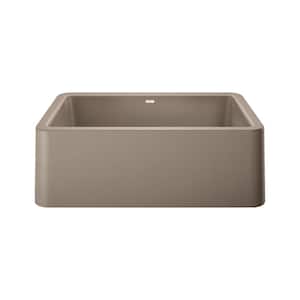 IKON Silgranit 30 in. Farmhouse Apron-Front Single Bowl Truffle Granite Composite Kitchen Sink
