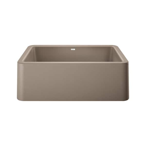 Blanco IKON Silgranit 30 in. Farmhouse Apron-Front Single Bowl Truffle Granite Composite Kitchen Sink