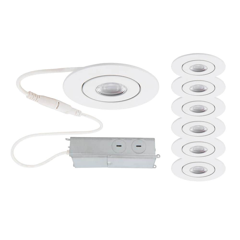 White Aluminum 3.5'' Dimmable LED Recessed Lighting Kit