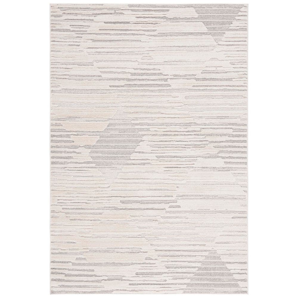 Elmhurst 5 ft. x 8 ft. Ivory/Gray High-Low Diamond Striped Area Rug price history on PriceWatchPro