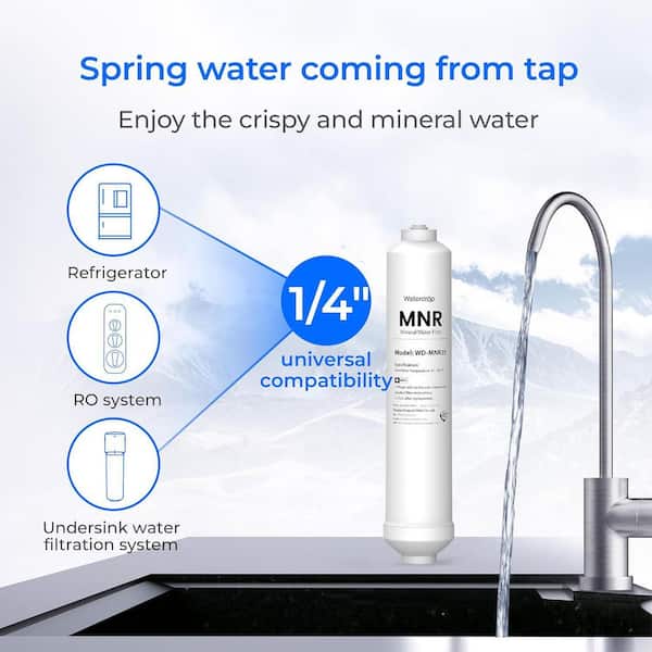 WD-MNR35 Remineralization Filter, 1/4 in. Quick Connect Mineral Filter for Reverse Osmosis System G3, G2, D6, G2,3 Packs