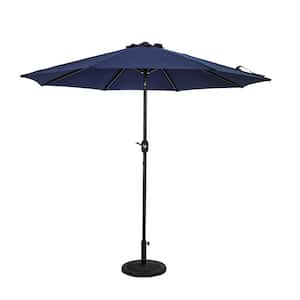 Mirage II 9 ft. Octagon Auto-Tilt Market Patio Umbrella in Navy Blue BREEZ-TEX