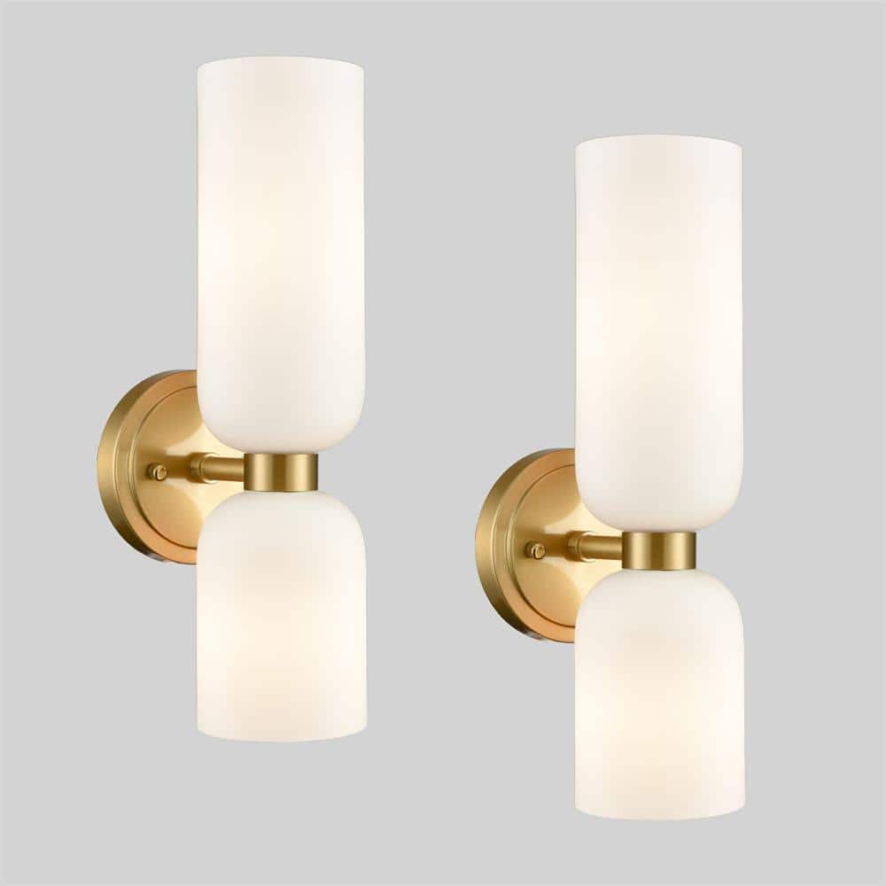 11.8 in. 2 Light Brass Modern Wall Sconce with Standard Shade price history on PriceWatchPro