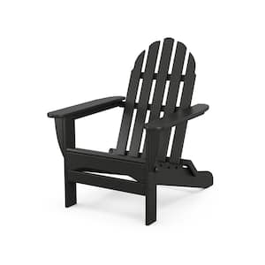 Classic Black Plastic Patio Adirondack Chair